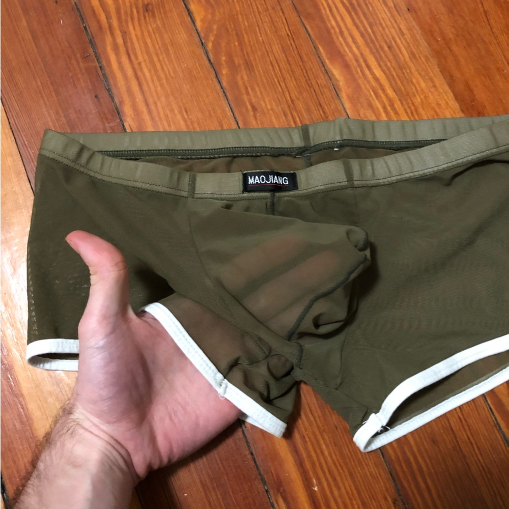 Sheer army green boxer briefs